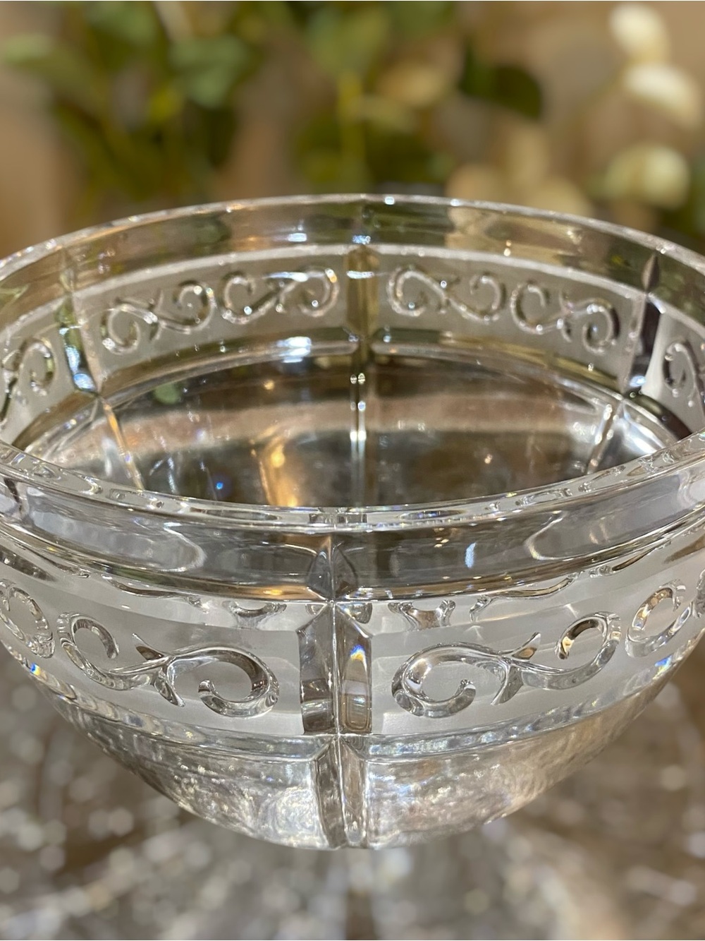 Vintage Marquis by Waterford Arabesque Crystal Fruit Bowl Signed - Picture 7 of 12